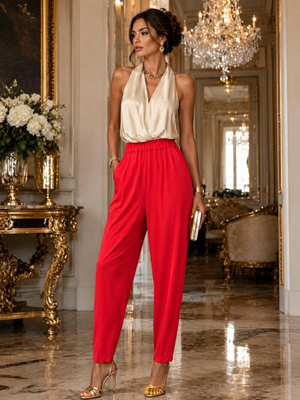 Pier Antonio Gaspari red trousers (that matches the top) IT 42 US Size 6